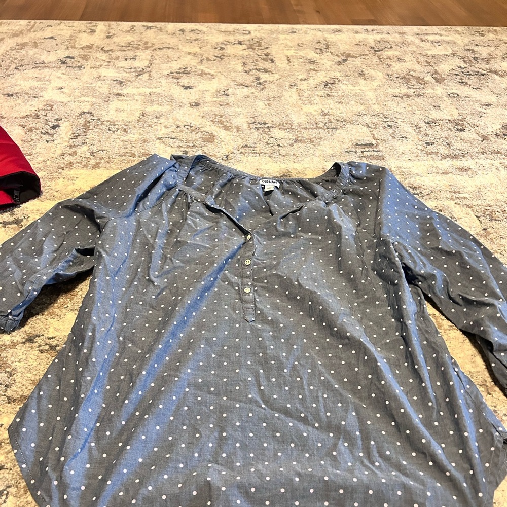 Blue Polka Dot Blouse